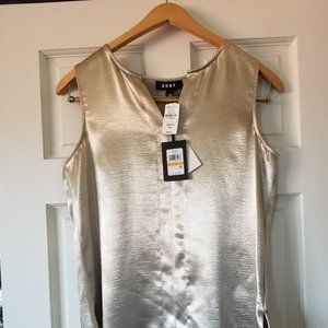 DKNY Gold Shimmer Tunic Top